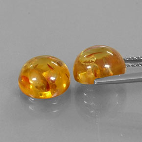 캐럿 천연 옐로우 오렌지 호박 보석, 투명한, 9.64 mm, 투명/반투명