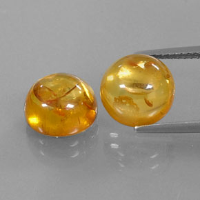 캐럿 천연 옐로우 오렌지 호박 보석, 투명한, 9.58 mm, 투명/반투명