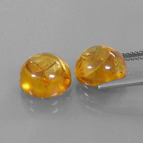 캐럿 천연 옐로우 오렌지 호박 보석, 투명한, 9.58 mm, 투명/반투명
