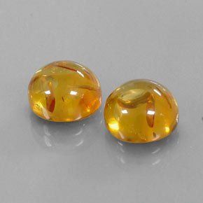 캐럿 천연 옐로우 오렌지 호박 보석, 투명한, 9.51 mm, 투명/반투명