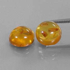 캐럿 천연 옐로우 오렌지 호박 보석, 투명한, 9.63 mm, 투명/반투명