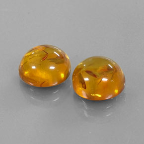캐럿 천연 옐로우 오렌지 호박 보석, 투명한, 9.63 mm, 투명/반투명
