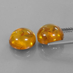캐럿 천연 옐로우 오렌지 호박 보석, 투명한, 9.63 mm, 투명/반투명