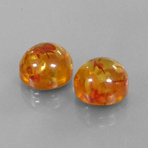 캐럿 천연 옐로우 오렌지 호박 보석, 투명한, 9.55 mm, 투명/반투명