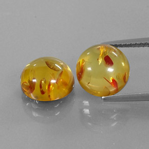 캐럿 천연 옐로우 오렌지 호박 보석, 투명한, 9.43 mm, 투명/반투명
