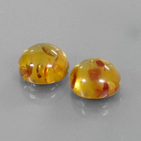 캐럿 천연 옐로우 오렌지 호박 보석, 투명한, 9.43 mm, 투명/반투명
