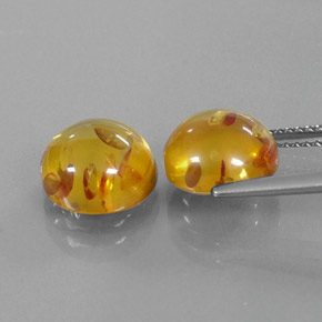 캐럿 천연 옐로우 오렌지 호박 보석, 투명한, 9.43 mm, 투명/반투명