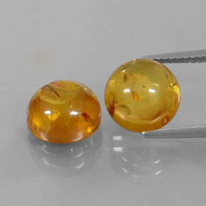 캐럿 천연 옐로우 오렌지 호박 보석, 투명한, 9.52 mm, 투명/반투명