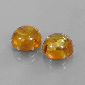 캐럿 천연 옐로우 오렌지 호박 보석, 투명한, 9.52 mm, 투명/반투명
