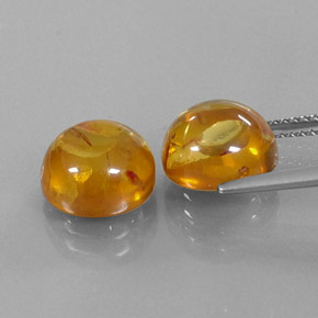 캐럿 천연 옐로우 오렌지 호박 보석, 투명한, 9.52 mm, 투명/반투명
