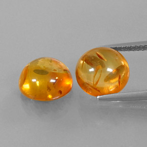 캐럿 천연 옐로우 오렌지 호박 보석, 투명한, 9.58 mm, 투명/반투명
