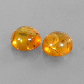 캐럿 천연 옐로우 오렌지 호박 보석, 투명한, 9.58 mm, 투명/반투명