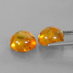 캐럿 천연 옐로우 오렌지 호박 보석, 투명한, 9.58 mm, 투명/반투명