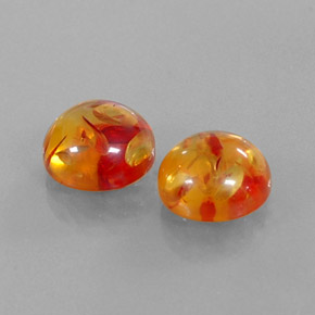 캐럿 천연 옐로우 오렌지 호박 보석, 투명한, 9.50 mm, 투명/반투명