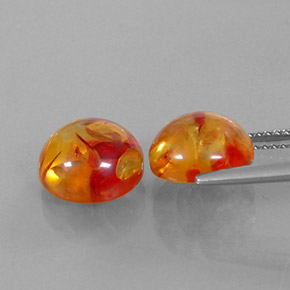 캐럿 천연 옐로우 오렌지 호박 보석, 투명한, 9.50 mm, 투명/반투명
