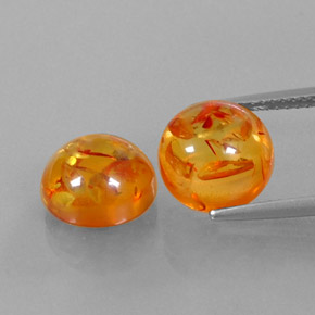 캐럿 천연 옐로우 오렌지 호박 보석, 투명한, 9.45 mm, 투명/반투명