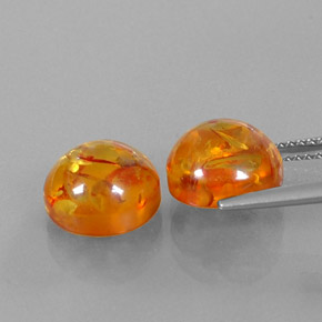 캐럿 천연 옐로우 오렌지 호박 보석, 투명한, 9.45 mm, 투명/반투명