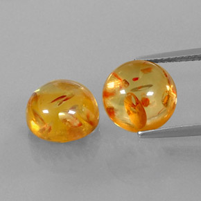 캐럿 천연 옐로우 오렌지 호박 보석, 투명한, 9.64 mm, 투명/반투명