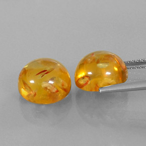 캐럿 천연 옐로우 오렌지 호박 보석, 투명한, 9.64 mm, 투명/반투명