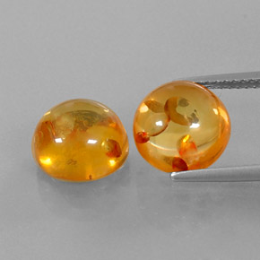 캐럿 천연 옐로우 오렌지 호박 보석, 투명한, 9.58 mm, 투명/반투명