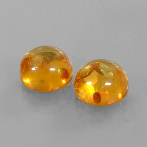 캐럿 천연 옐로우 오렌지 호박 보석, 투명한, 9.58 mm, 투명/반투명
