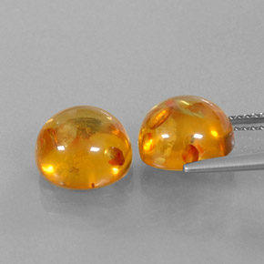 캐럿 천연 옐로우 오렌지 호박 보석, 투명한, 9.58 mm, 투명/반투명