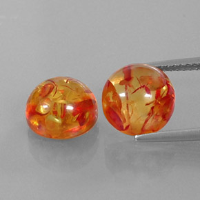 캐럿 천연 옐로우 오렌지 호박 보석, 투명한, 9.48 mm, 투명/반투명