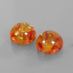 캐럿 천연 옐로우 오렌지 호박 보석, 투명한, 9.48 mm, 투명/반투명