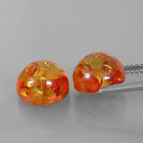 캐럿 천연 옐로우 오렌지 호박 보석, 투명한, 9.48 mm, 투명/반투명