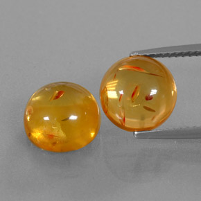 캐럿 천연 옐로우 오렌지 호박 보석, 투명한, 9.46 mm, 투명/반투명