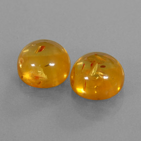 캐럿 천연 옐로우 오렌지 호박 보석, 투명한, 9.46 mm, 투명/반투명
