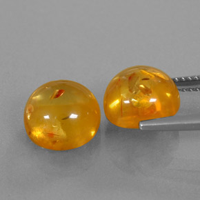 캐럿 천연 옐로우 오렌지 호박 보석, 투명한, 9.46 mm, 투명/반투명