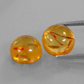캐럿 천연 옐로우 오렌지 호박 보석, 투명한, 9.65 mm, 투명/반투명