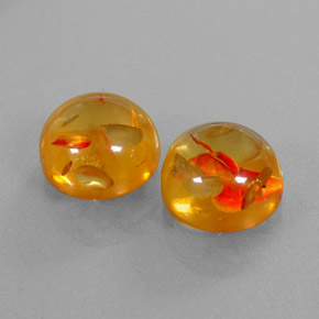 캐럿 천연 옐로우 오렌지 호박 보석, 투명한, 9.65 mm, 투명/반투명