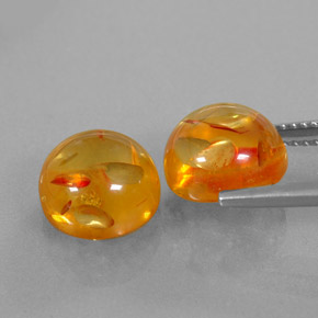 캐럿 천연 옐로우 오렌지 호박 보석, 투명한, 9.65 mm, 투명/반투명