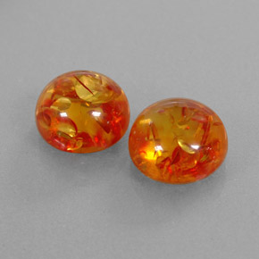 캐럿 천연 옐로우 오렌지 호박 보석, 투명한, 9.38 mm, 투명/반투명