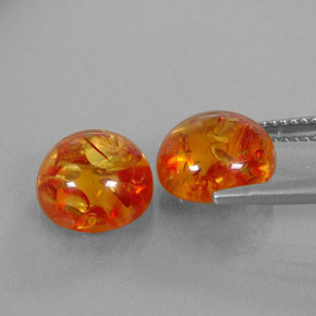 캐럿 천연 옐로우 오렌지 호박 보석, 투명한, 9.38 mm, 투명/반투명