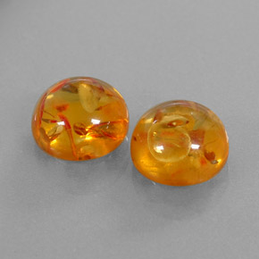 캐럿 천연 옐로우 오렌지 호박 보석, 투명한, 9.53 mm, 투명/반투명