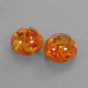 캐럿 천연 옐로우 오렌지 호박 보석, 투명한, 9.38 mm, 투명/반투명