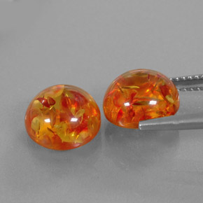 캐럿 천연 옐로우 오렌지 호박 보석, 투명한, 9.38 mm, 투명/반투명
