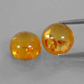 캐럿 천연 옐로우 오렌지 호박 보석, 투명한, 9.47 mm, 투명/반투명