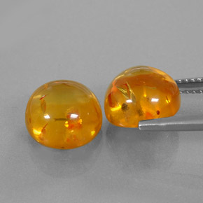 캐럿 천연 옐로우 오렌지 호박 보석, 투명한, 9.47 mm, 투명/반투명