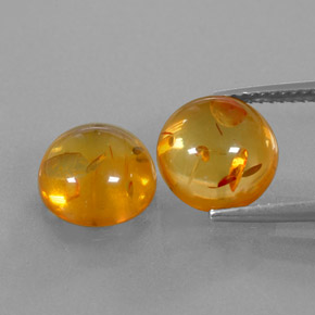 캐럿 천연 옐로우 오렌지 호박 보석, 투명한, 9.55 mm, 투명/반투명