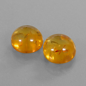 캐럿 천연 옐로우 오렌지 호박 보석, 투명한, 9.55 mm, 투명/반투명