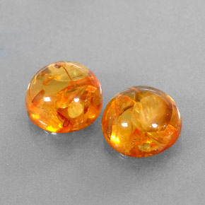 캐럿 천연 옐로우 오렌지 호박 보석, 투명한, 9.58 mm, 투명/반투명