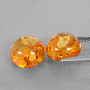 캐럿 천연 옐로우 오렌지 호박 보석, 투명한, 9.58 mm, 투명/반투명