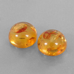 캐럿 천연 옐로우 오렌지 호박 보석, 투명한, 9.55 mm, 투명/반투명