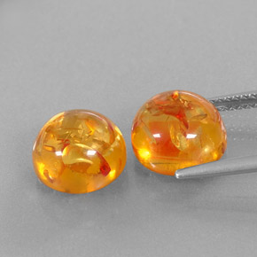캐럿 천연 옐로우 오렌지 호박 보석, 투명한, 9.42 mm, 투명/반투명