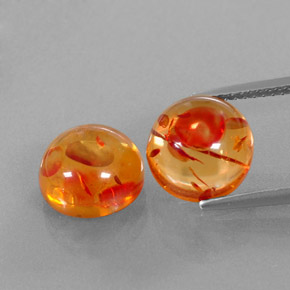 캐럿 천연 옐로우 오렌지 호박 보석, 투명한, 9.55 mm, 투명/반투명