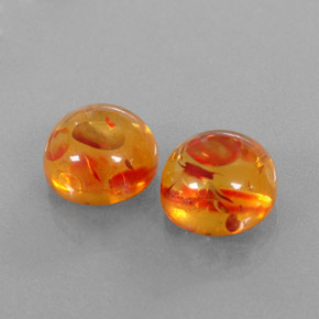 캐럿 천연 옐로우 오렌지 호박 보석, 투명한, 9.55 mm, 투명/반투명